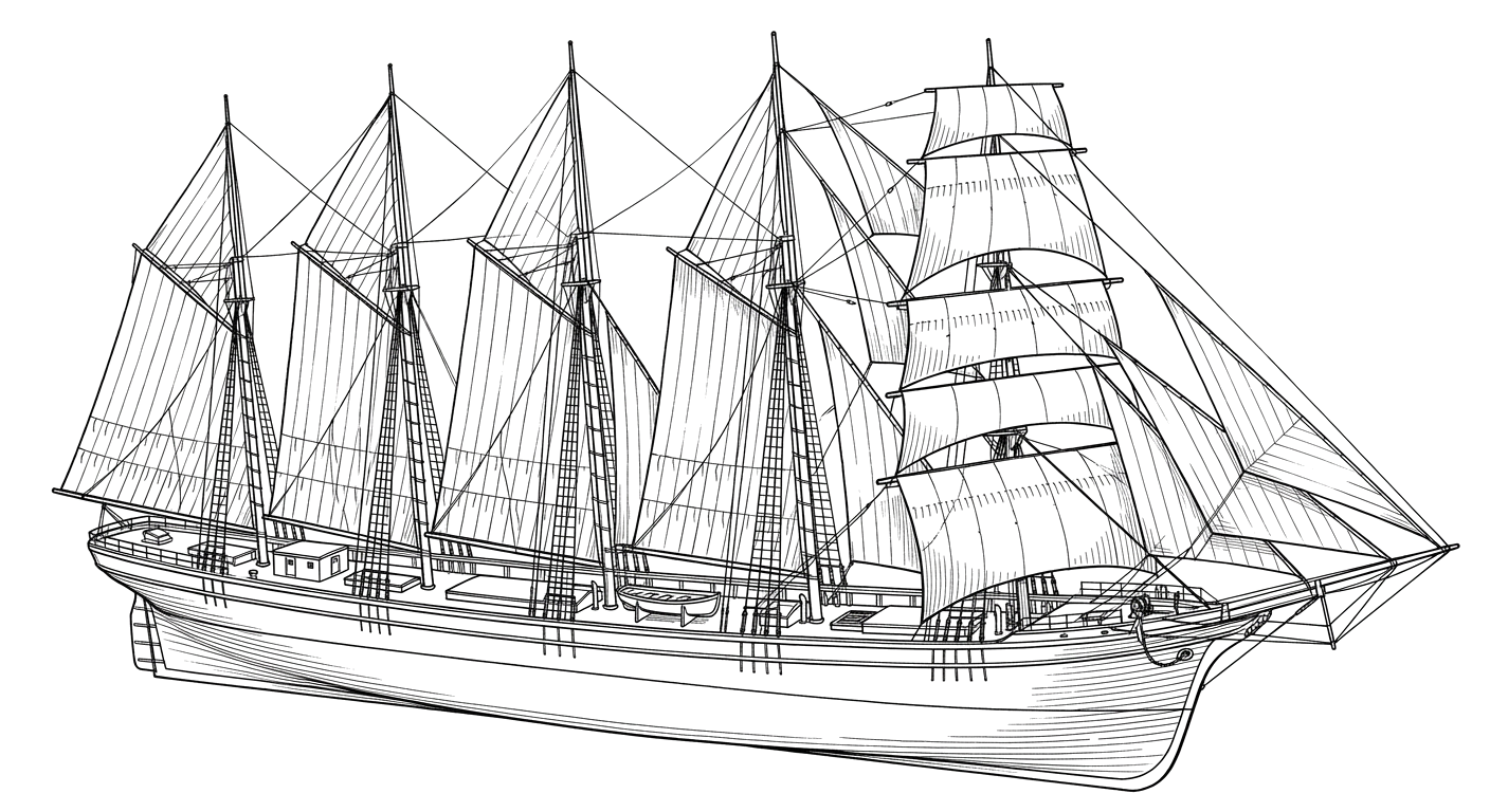 Engraved line drawing of the Paul Palmer