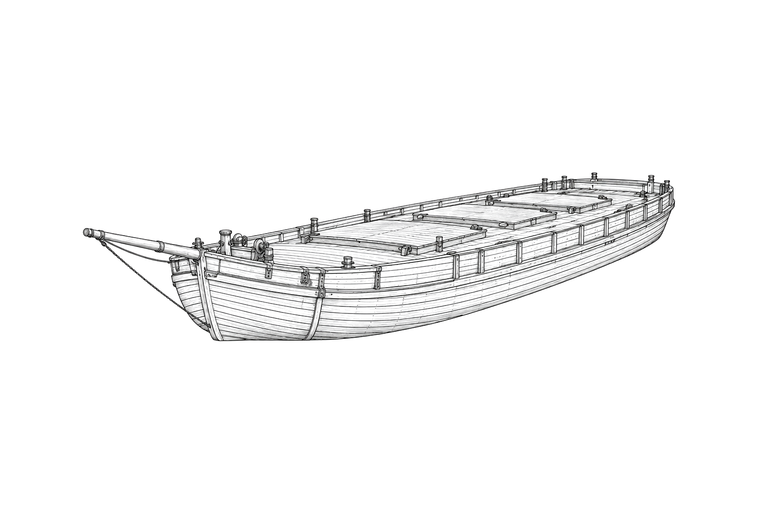 Engraved line drawing of the Dan Hayes