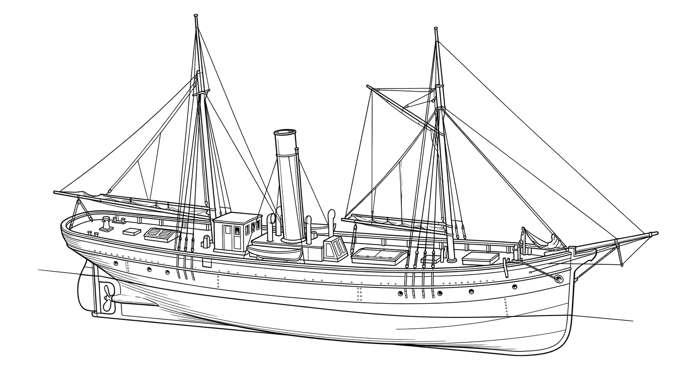 Engraved line drawing of the Clara Nevada