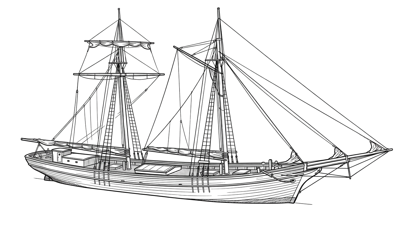 Engraved line drawing of the Frank D. Barker
