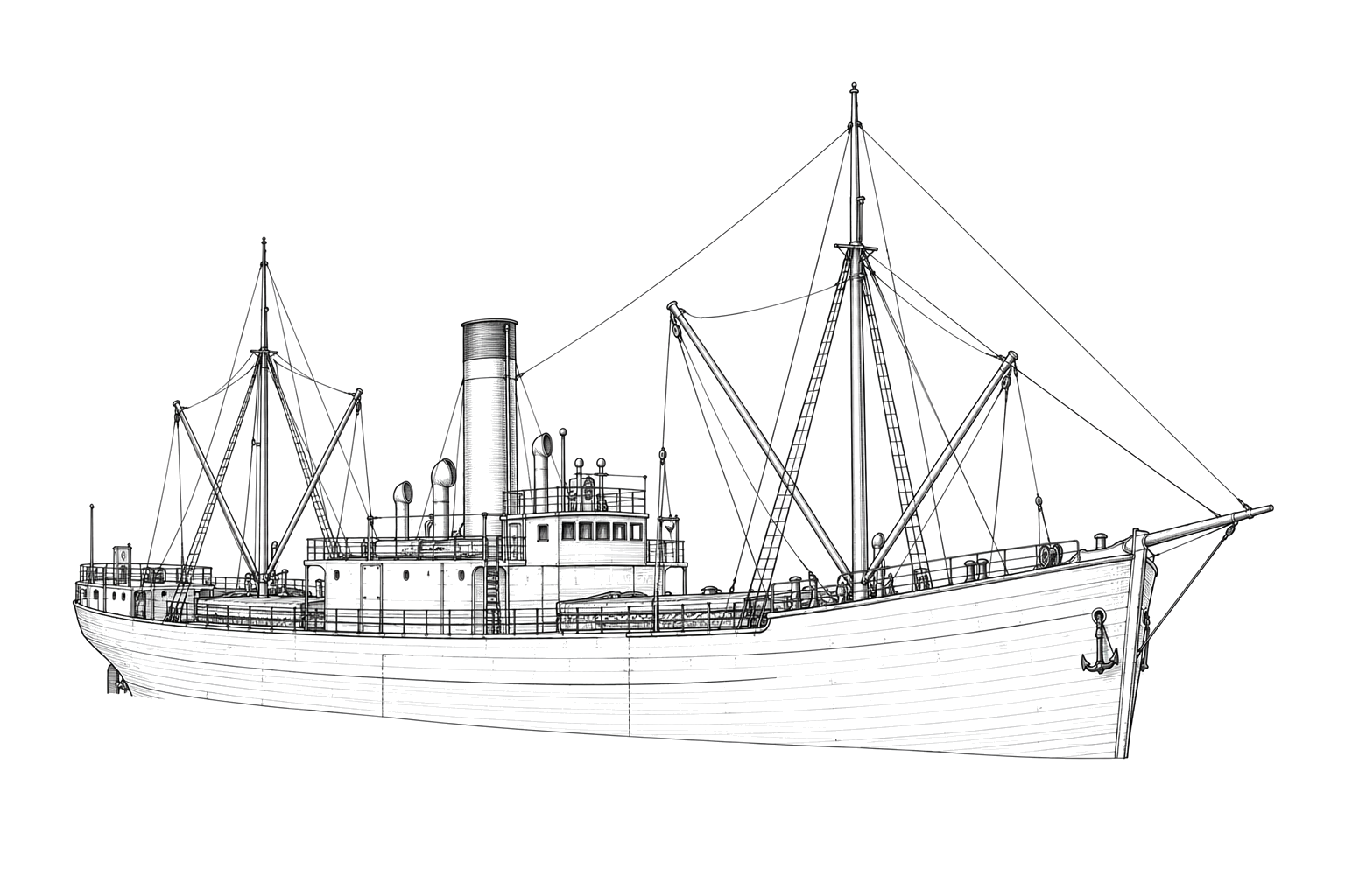 Engraved line drawing of the Alta