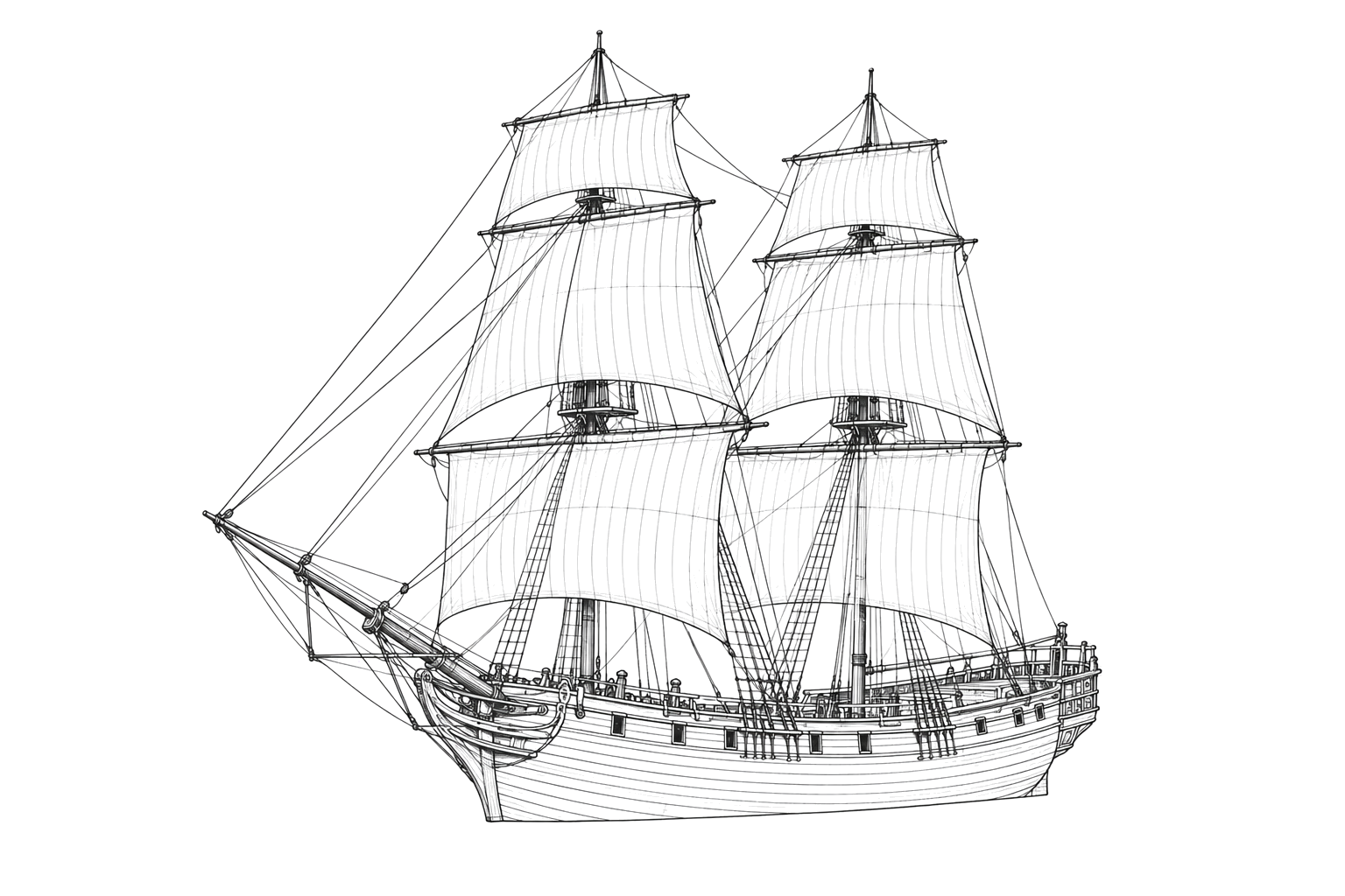 Engraved line drawing of the Despatch