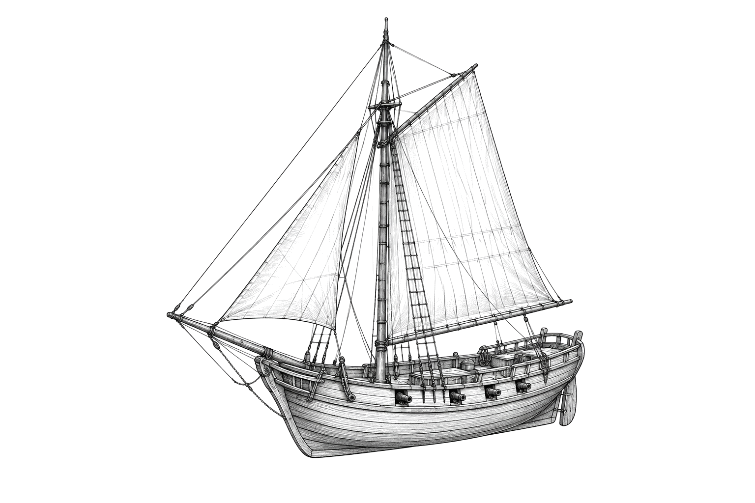 Engraved line drawing of the Royal James