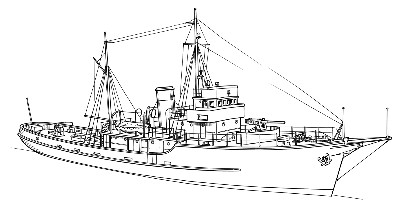 Engraved line drawing of the Austin Smith
