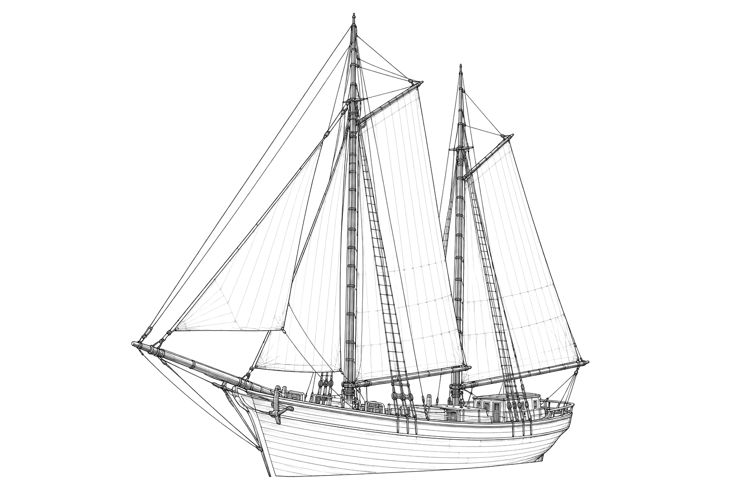 Engraved line drawing of the Ellen Munn