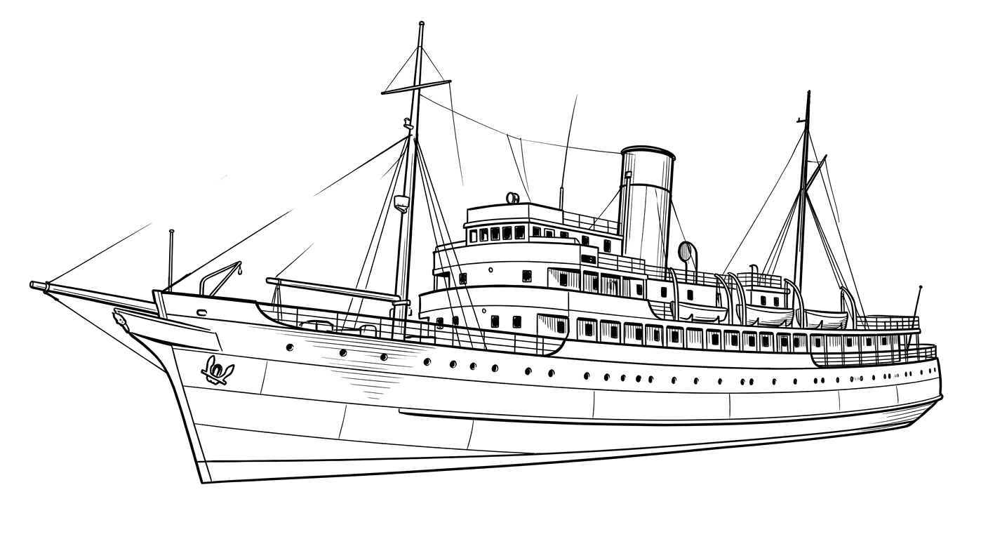 Engraved line drawing of the Aransas