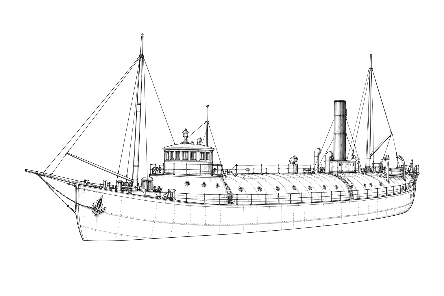 Engraved line drawing of the City of Everett