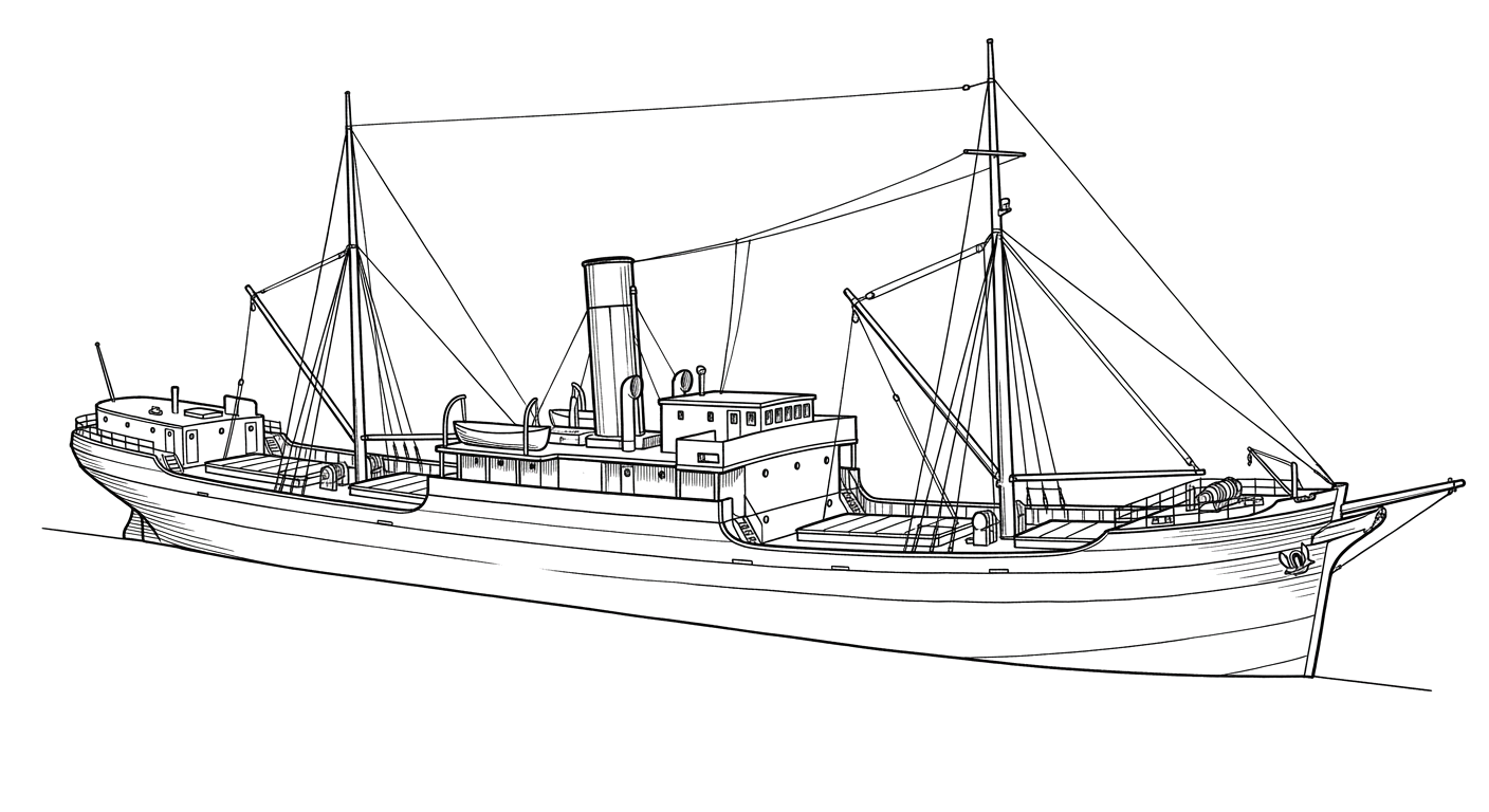 Engraved line drawing of the North Bend