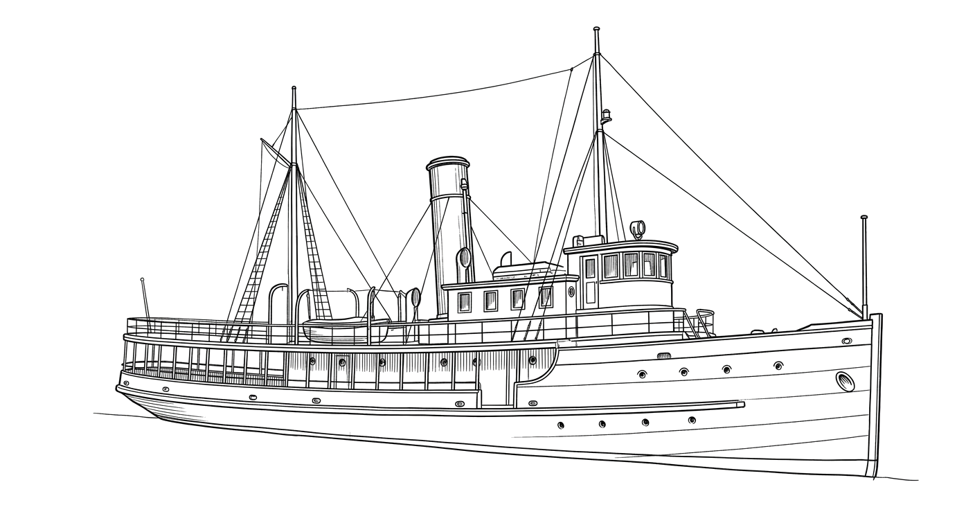 Engraved line drawing of the Calista