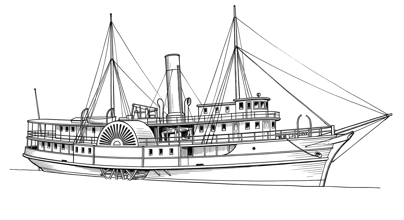 Engraved line drawing of the Seawanhaka