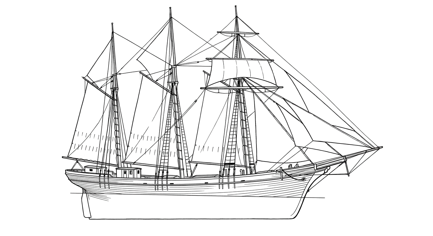Engraved line drawing of the St. Peter