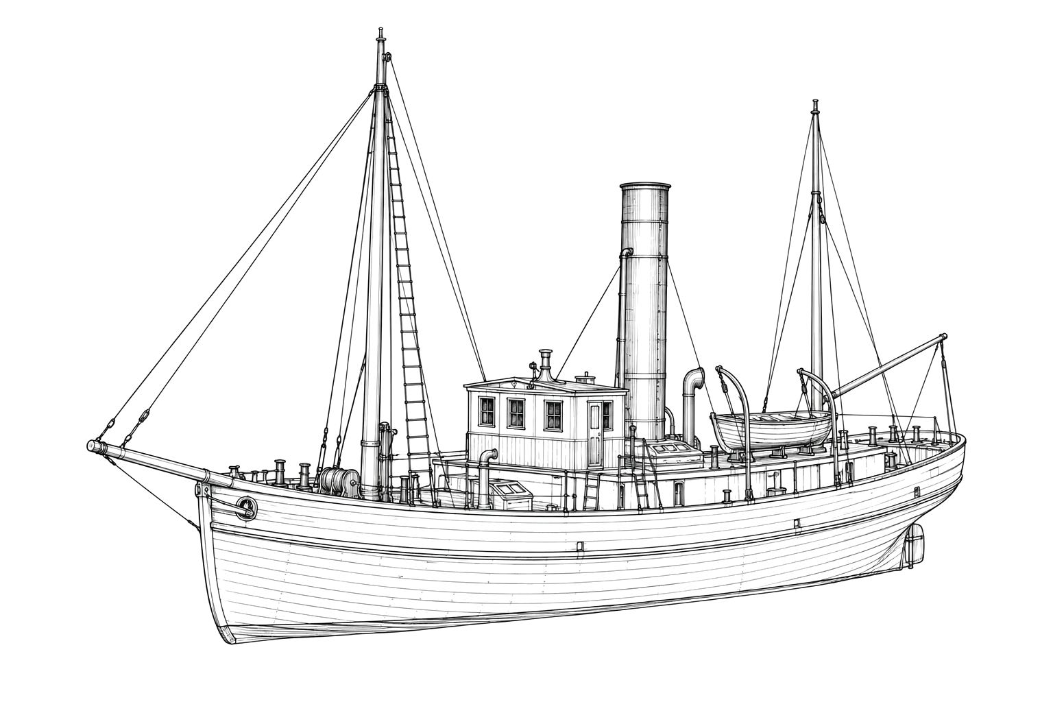 Engraved line drawing of the USS Violet
