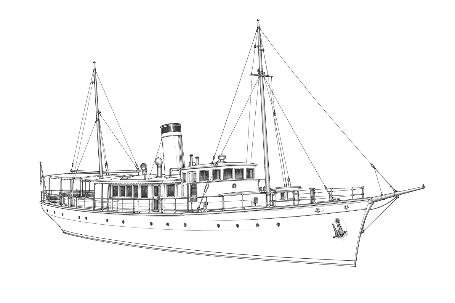 Engraved line drawing of the Rosinco
