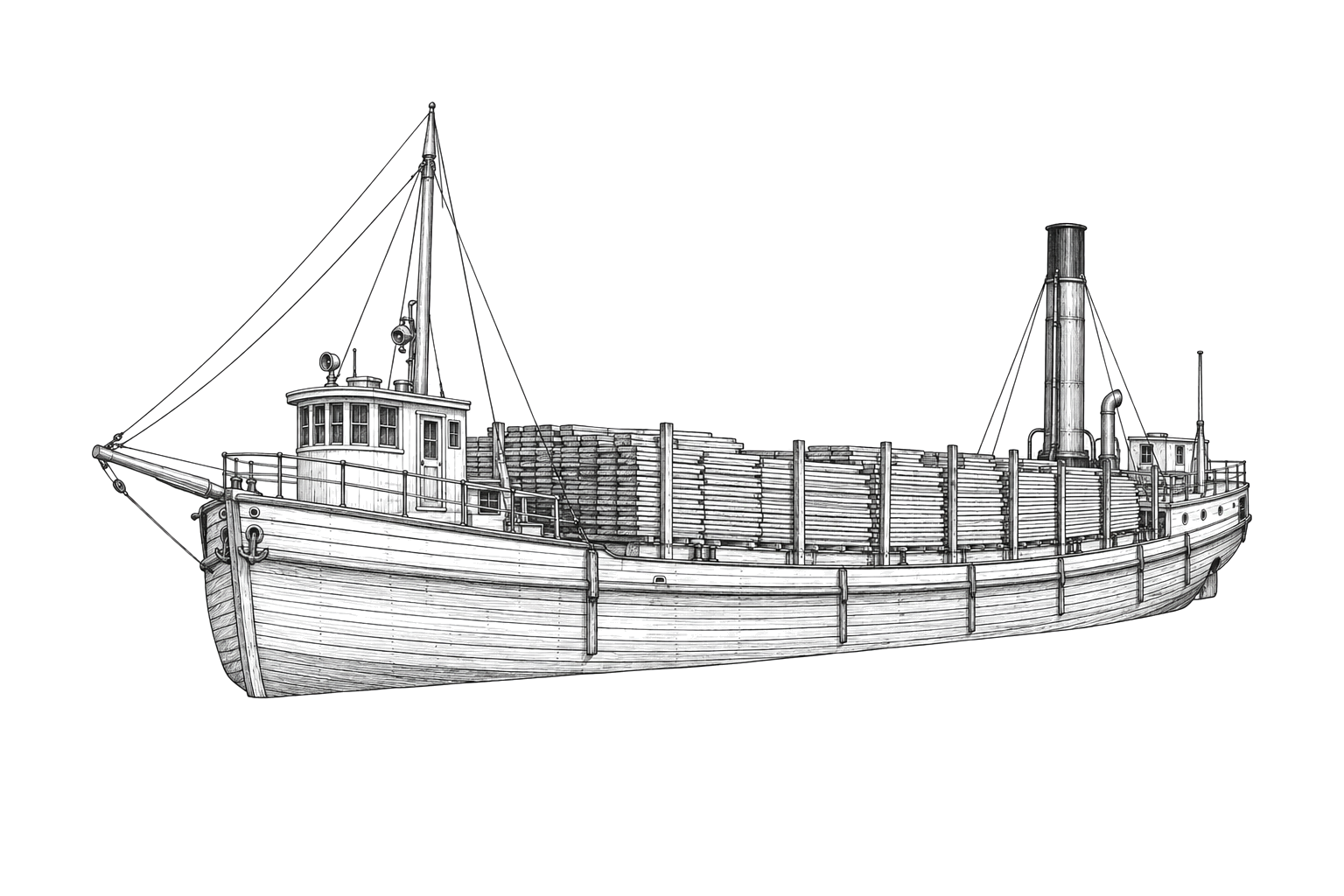 Engraved line drawing of the Michael Groh