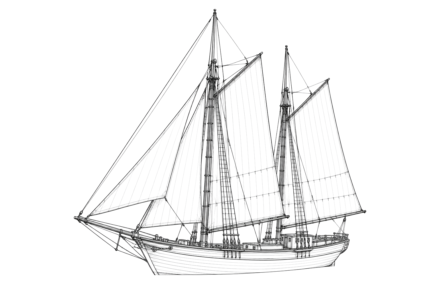 Engraved line drawing of the Omega