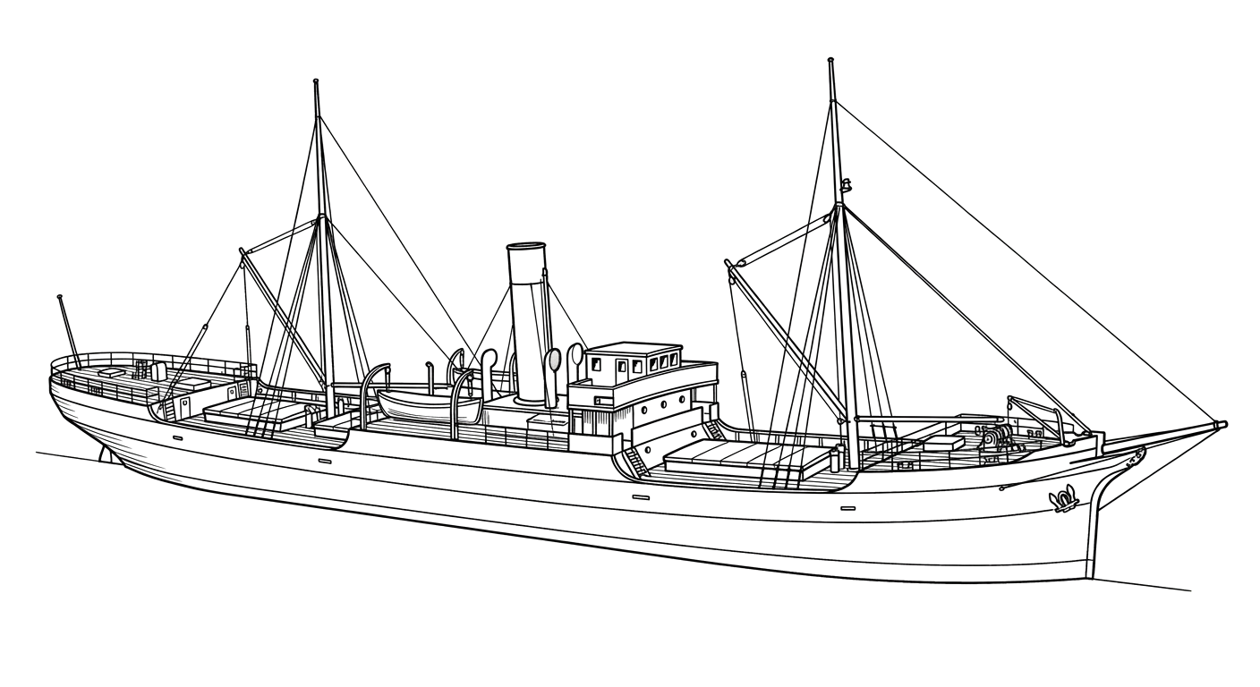 Engraved line drawing of the SS Nicaragua