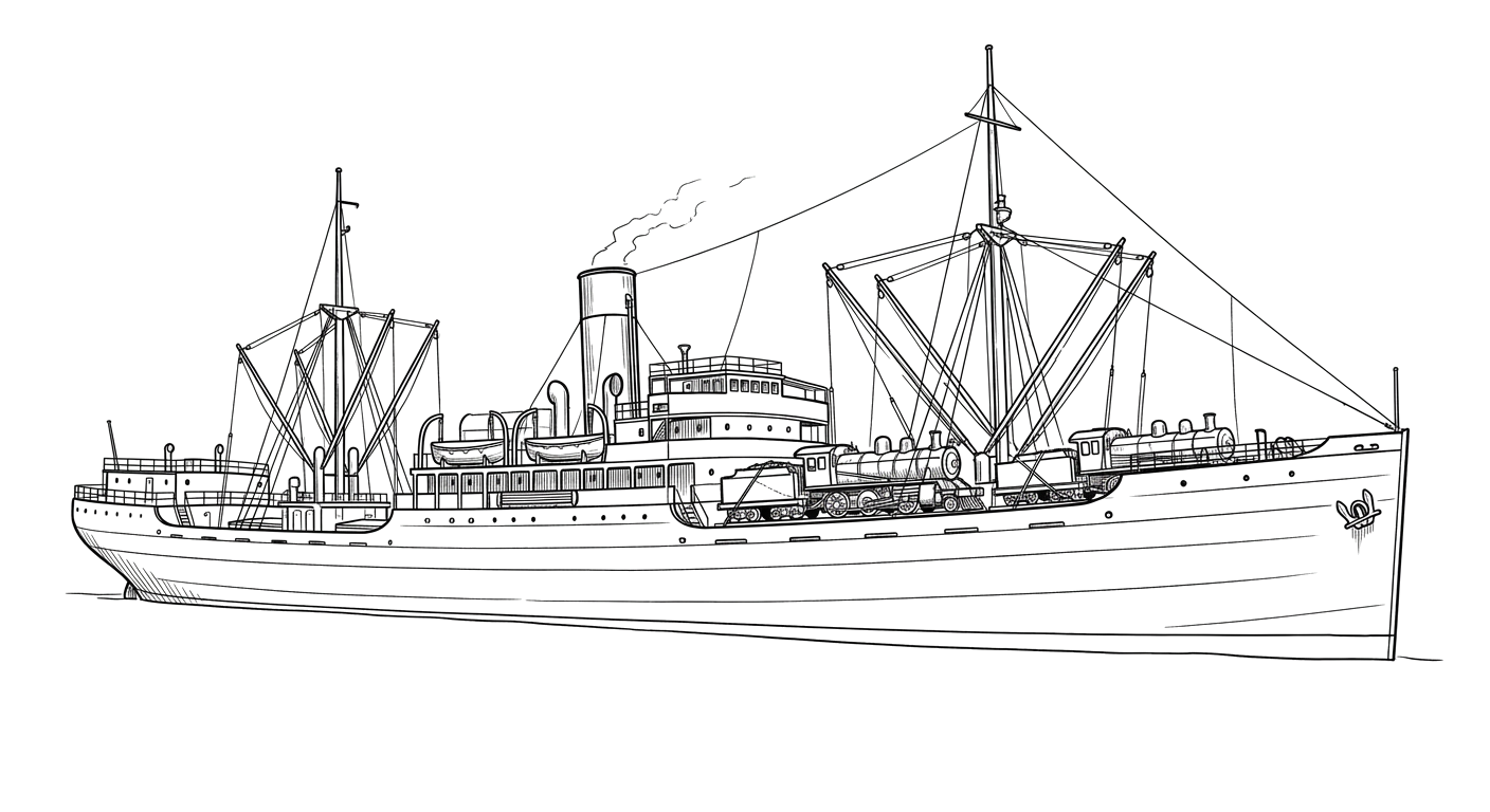 Engraved line drawing of the Arundo