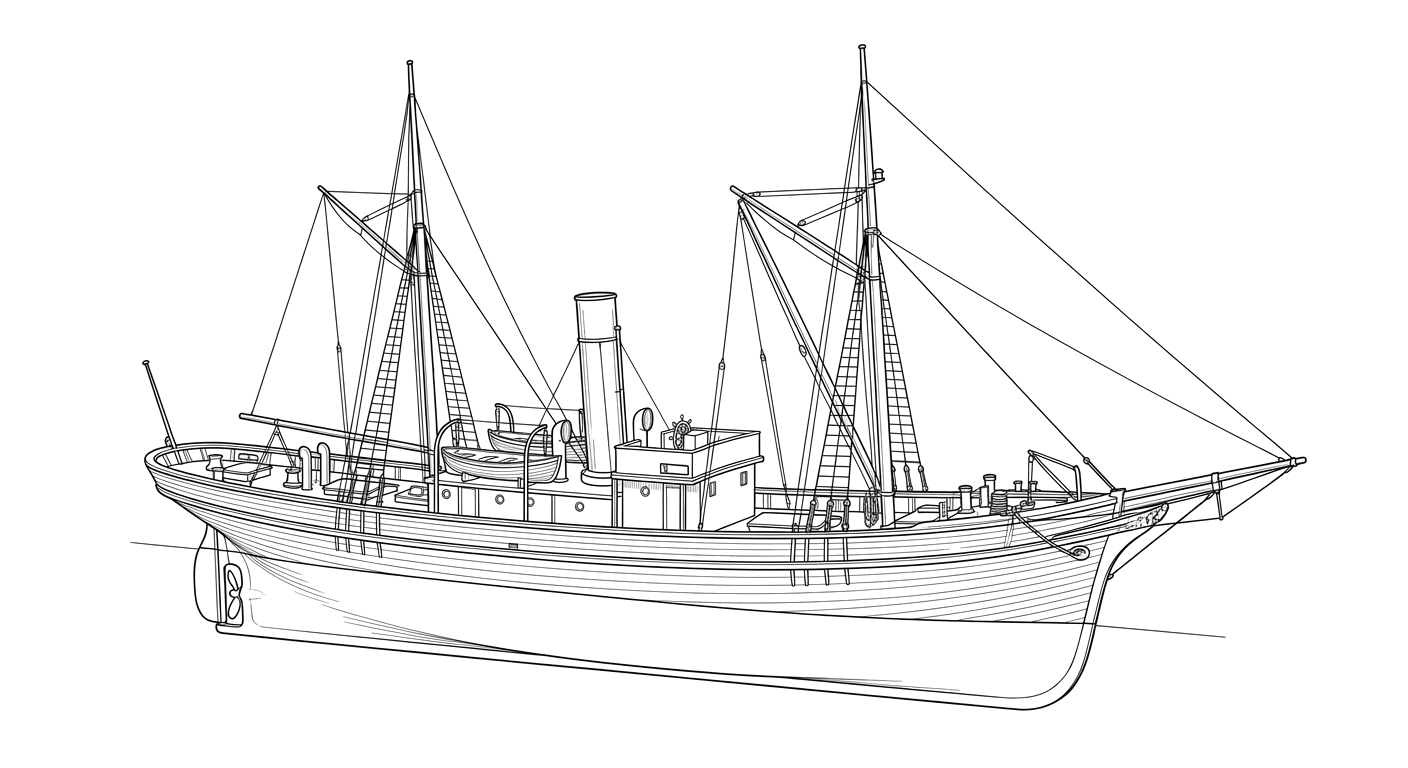 Engraved line drawing of the Sequoia