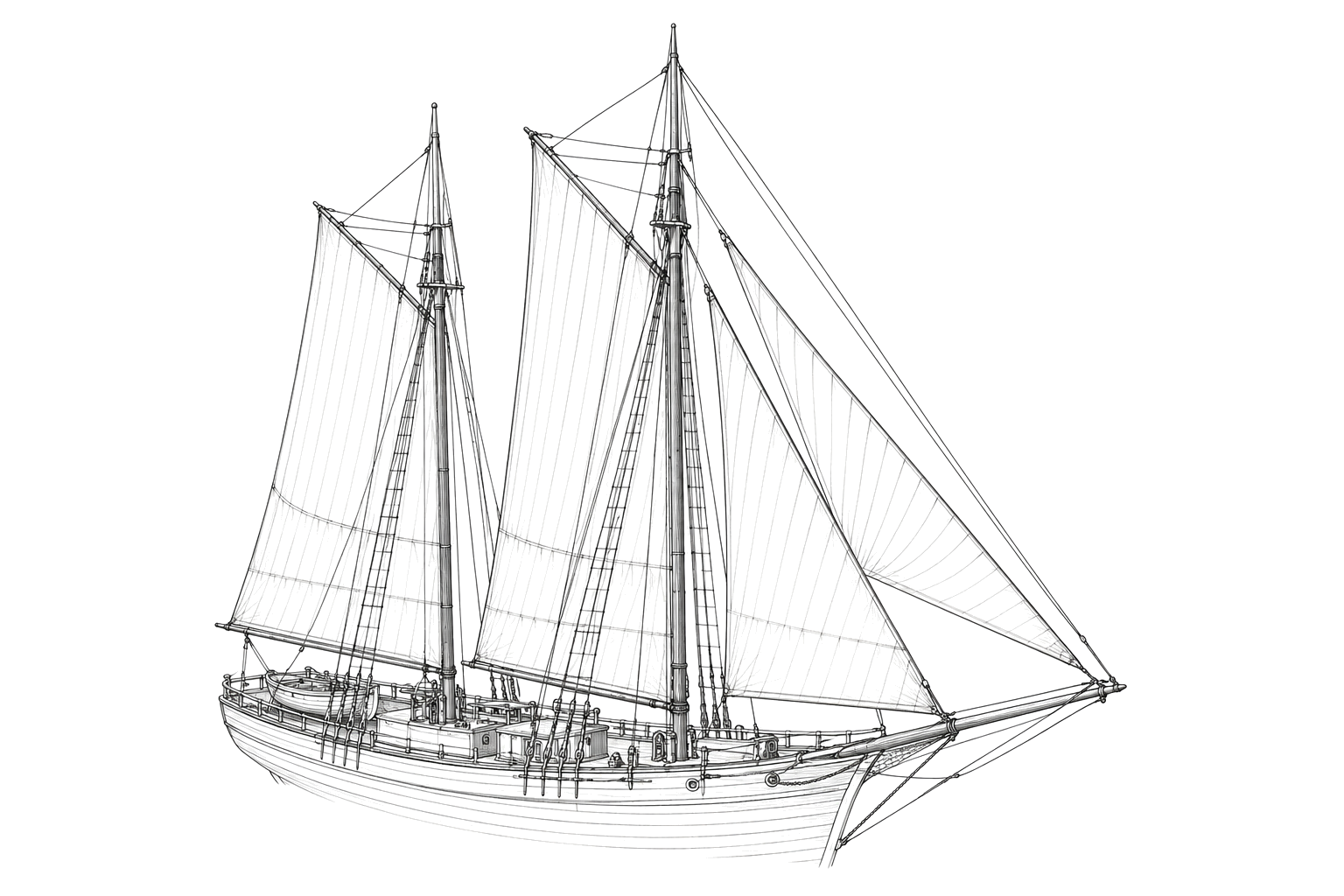 Engraved line drawing of the Walter A. Earle