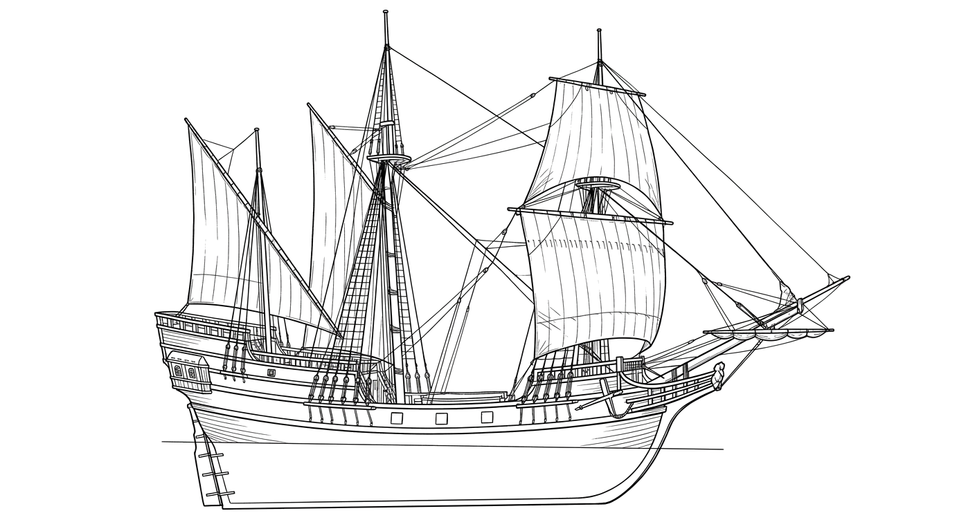 Engraved line drawing of the San Miguel Arcángel