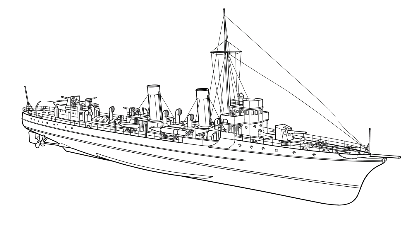 Engraved line drawing of the Plutón