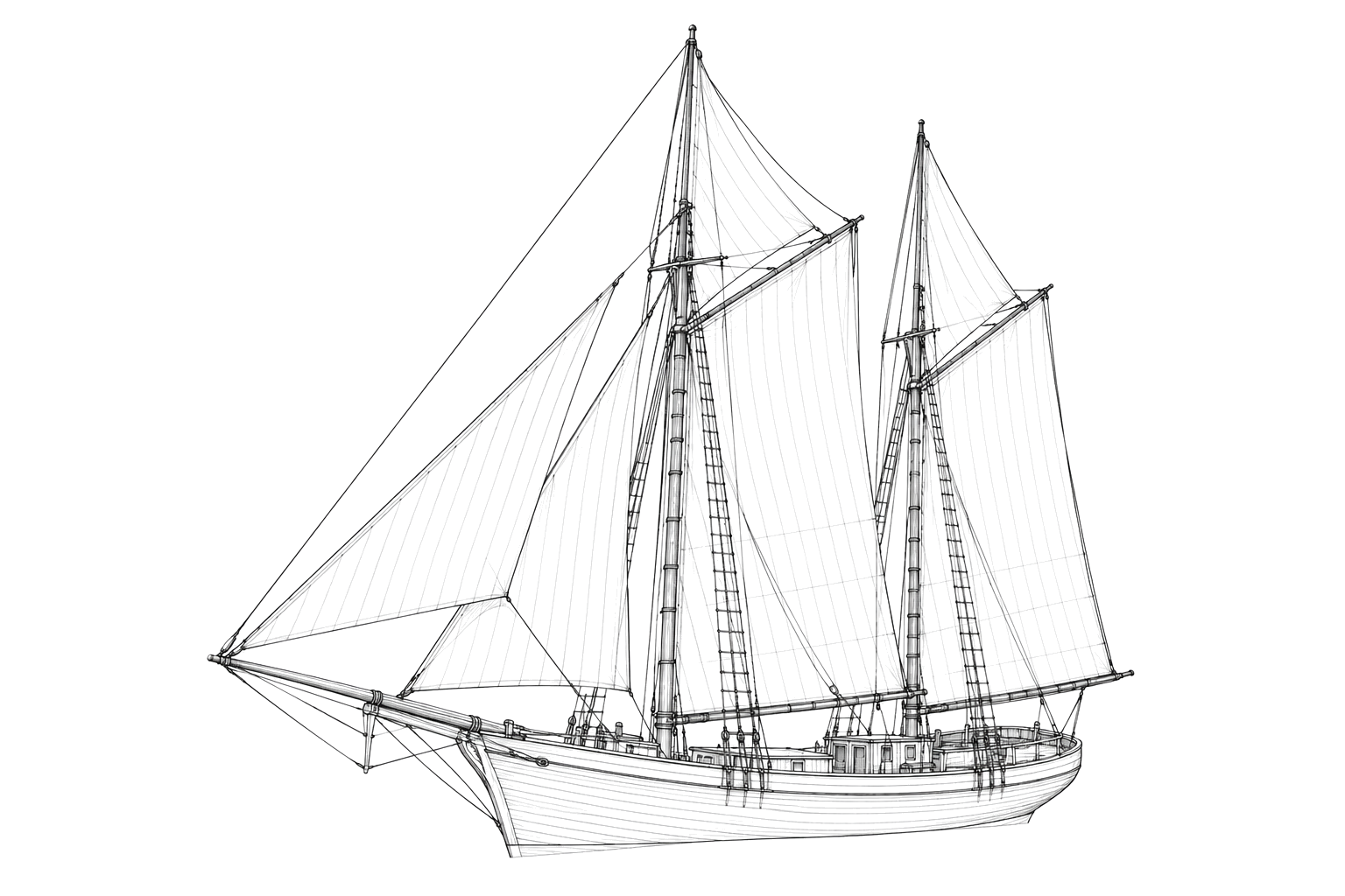 Engraved line drawing of the Infidel