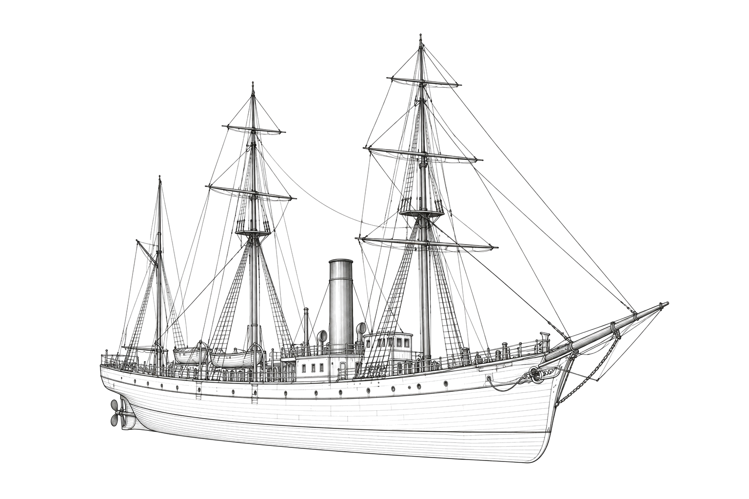 Engraved line drawing of the Portsmouth