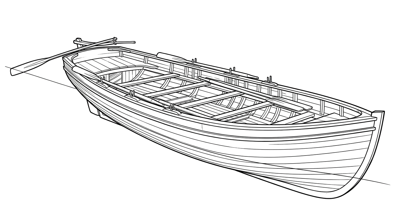 Engraved line drawing of the Sunken Fleet of 1758 Bateaux