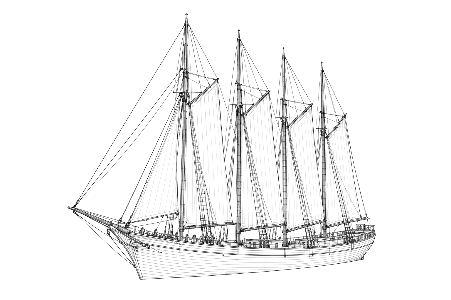 Engraved line drawing of the J. W. Clise