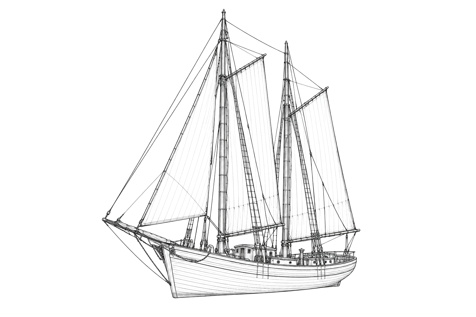 Engraved line drawing of the Angie L. Marshall