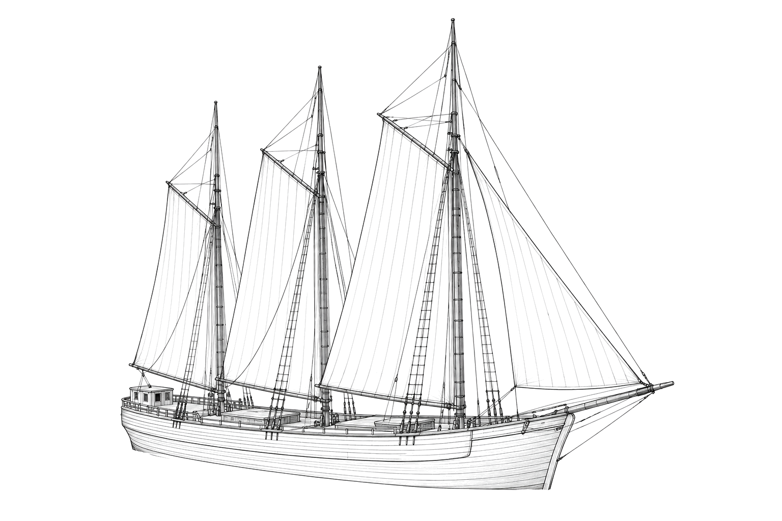 Engraved line drawing of the LaSalle