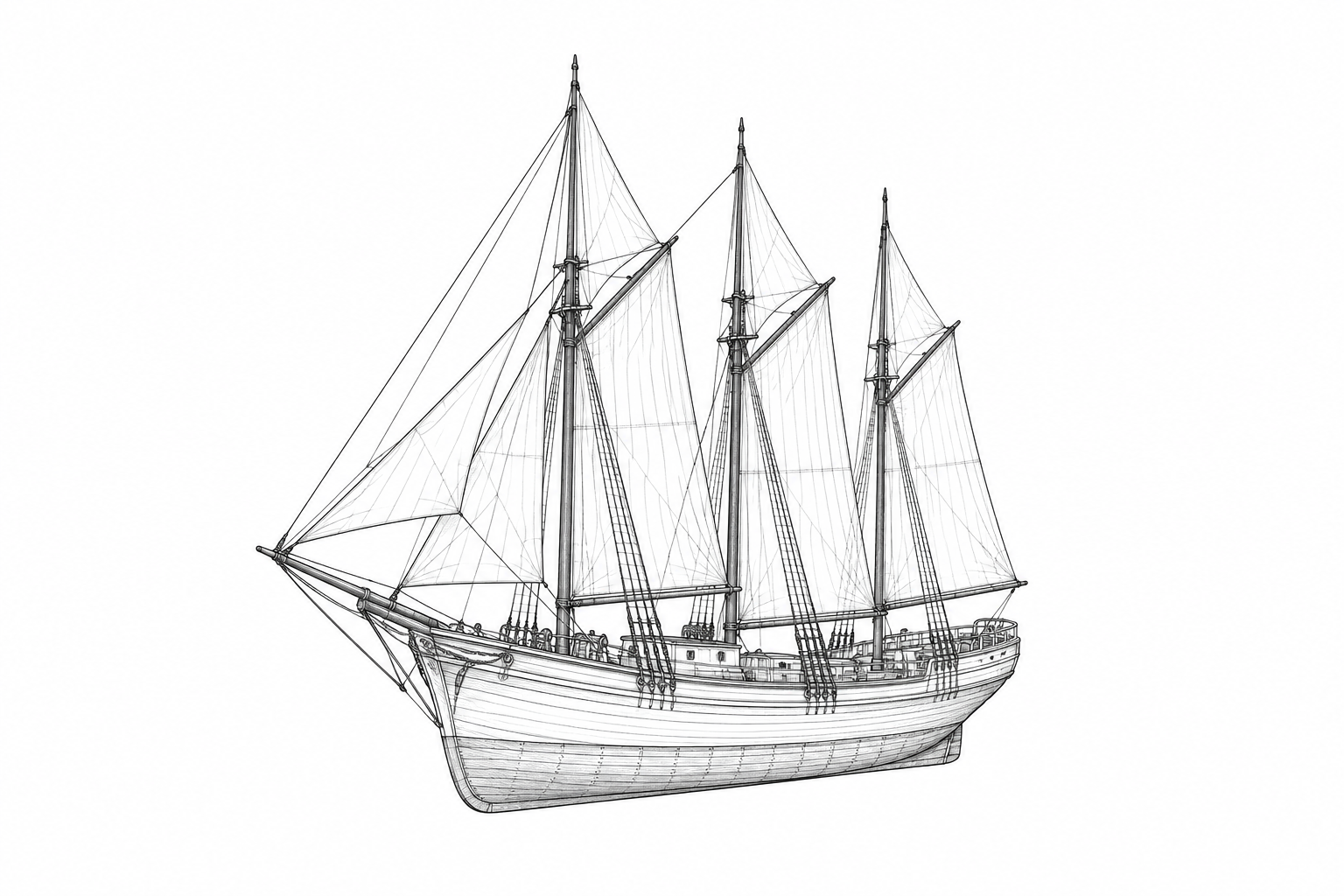 Engraved line drawing of the Biscaye