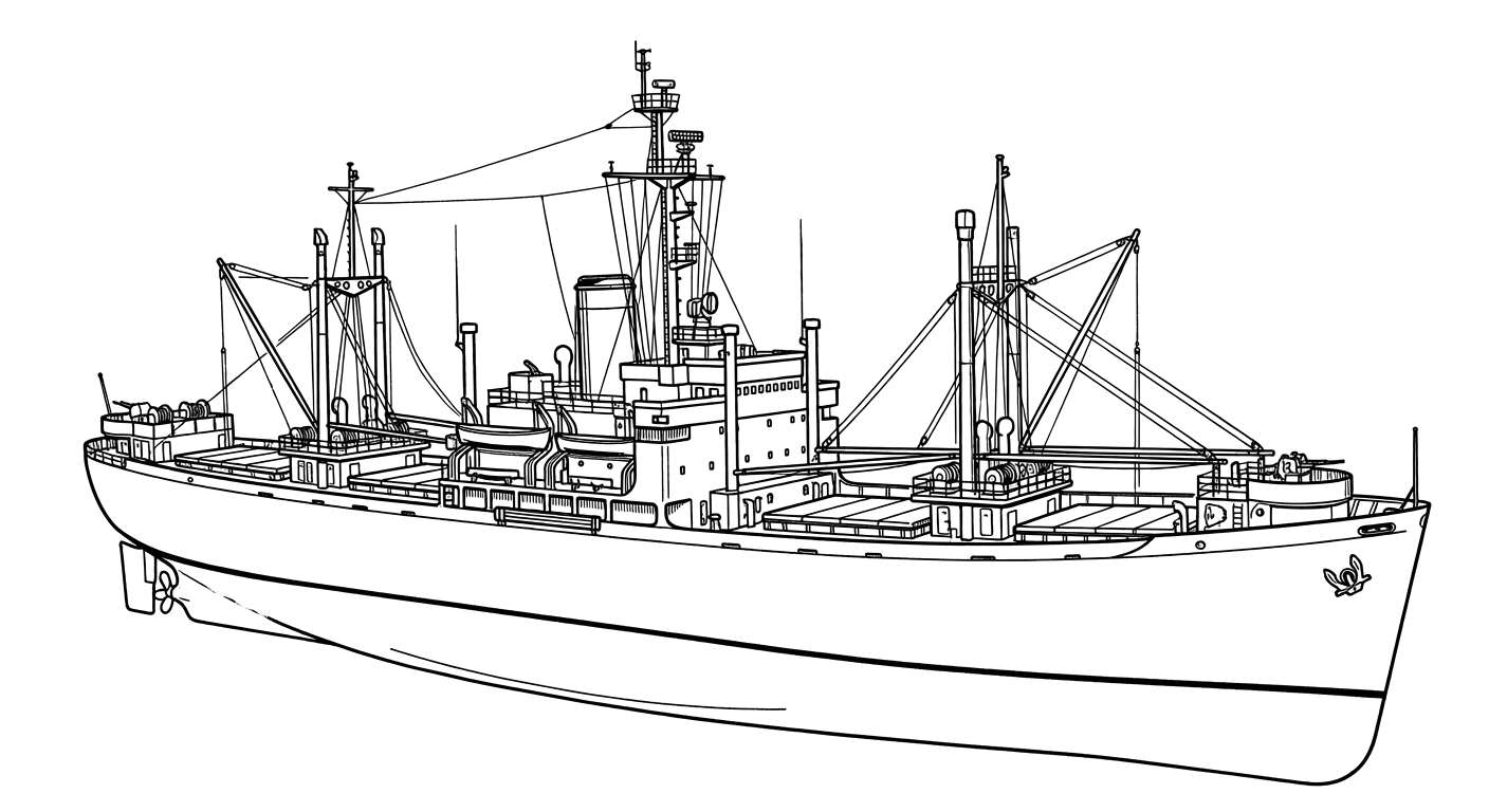 Engraved line drawing of the USS Vermilion