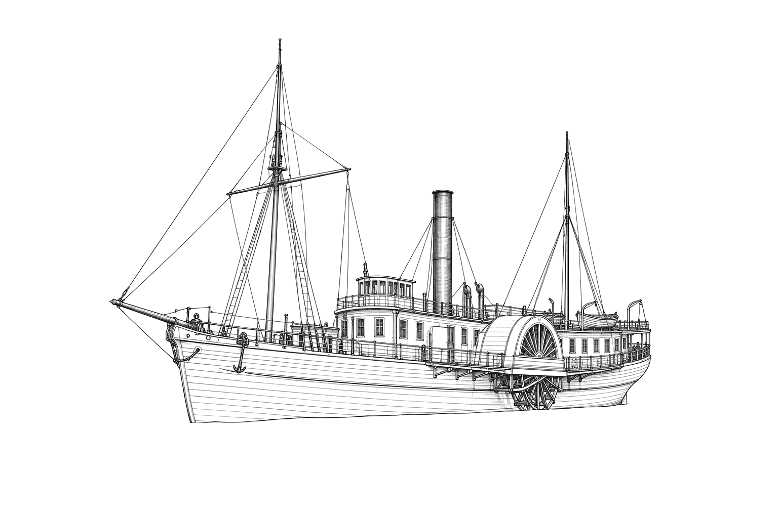 Engraved line drawing of the Isabel