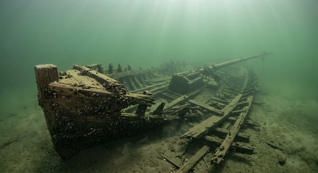 Artistic impression of the Canal Sloop (Wreck C)