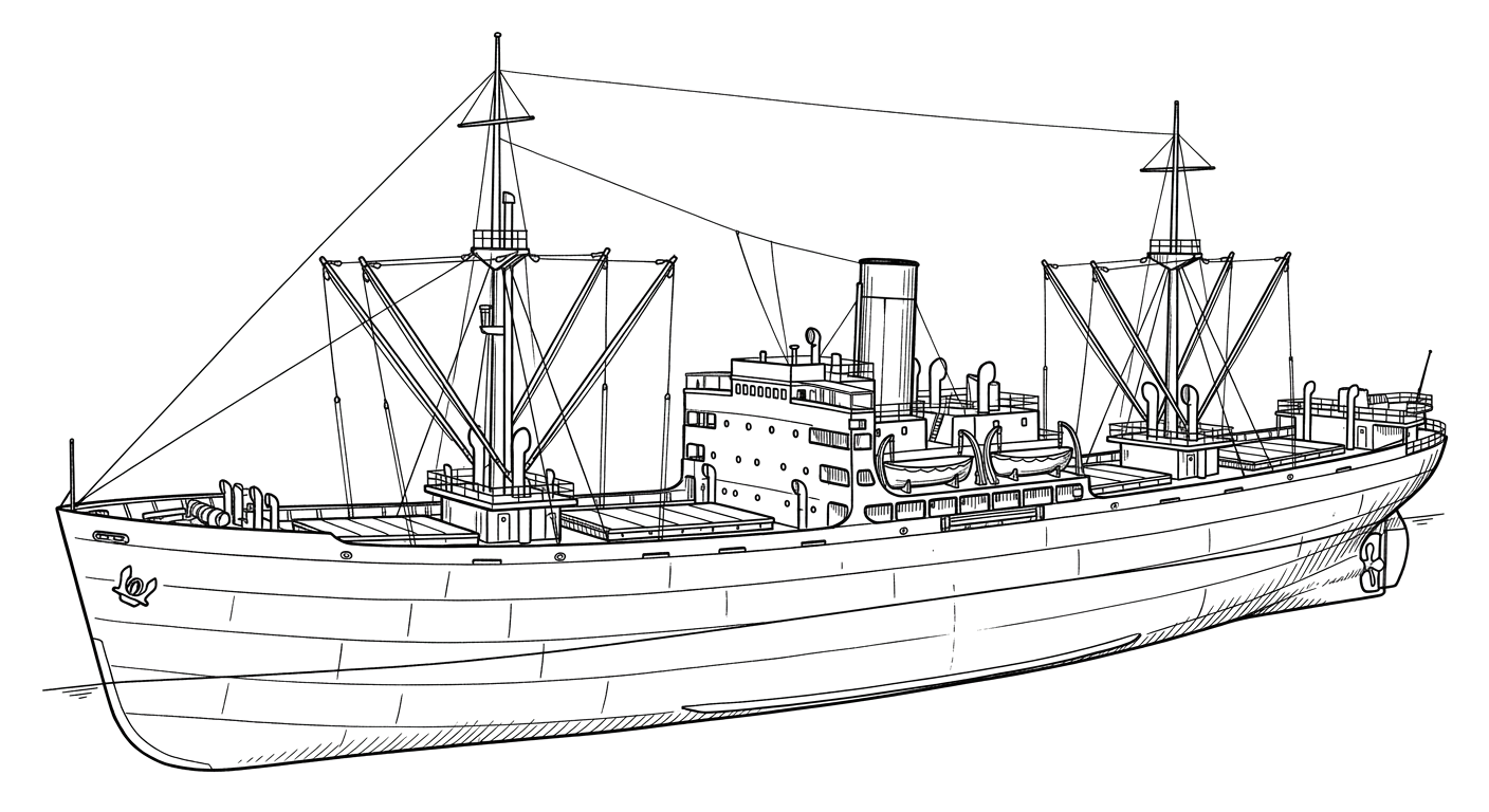 Engraved line drawing of the George Vancouver