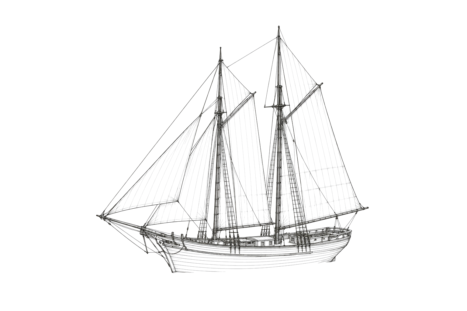 Engraved line drawing of the George Washington