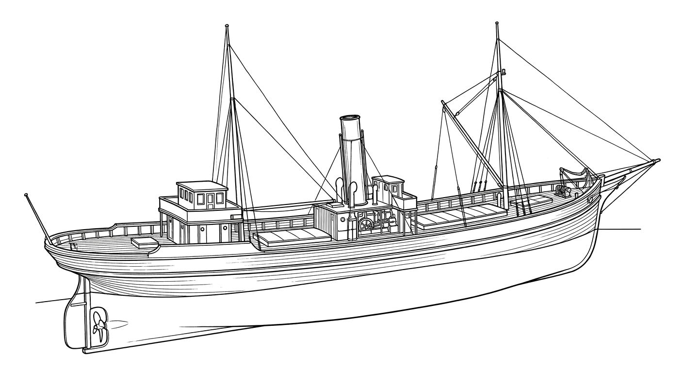 Engraved line drawing of the George F. Williams