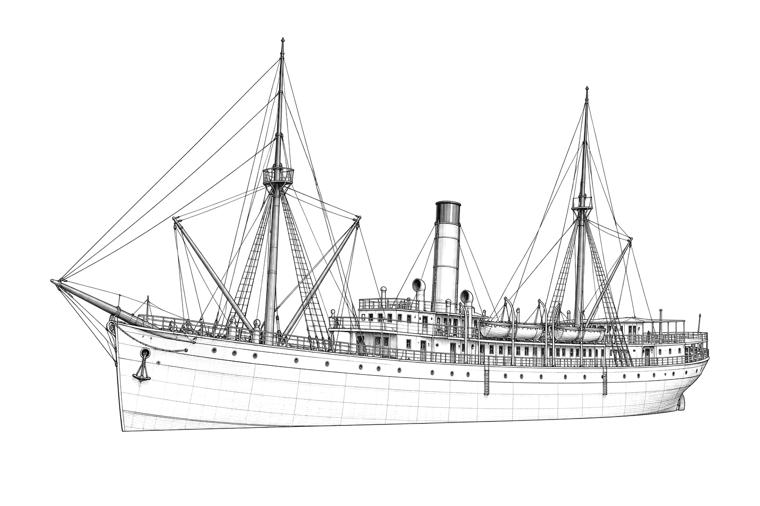 Engraved line drawing of the Vizcaya