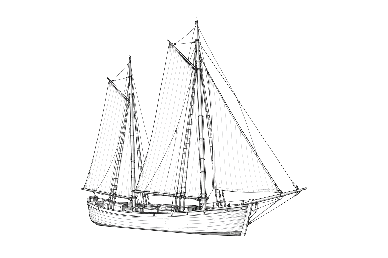 Engraved line drawing of the Abner Howes