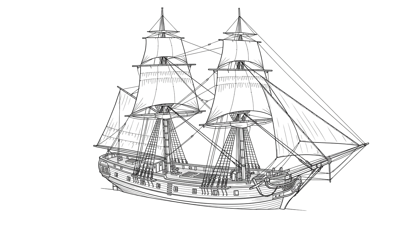 Engraved line drawing of the Carricks
