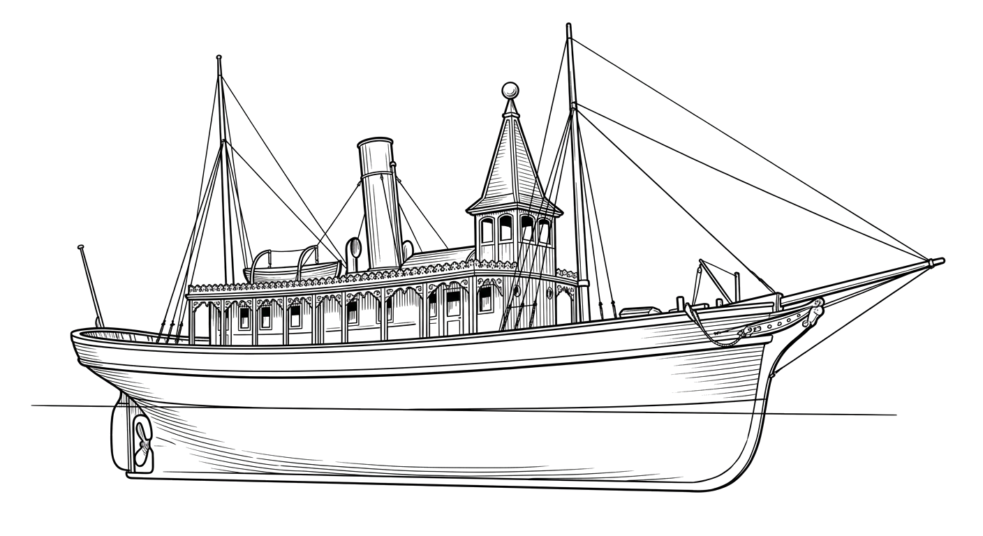 Engraved line drawing of the Fleetwood