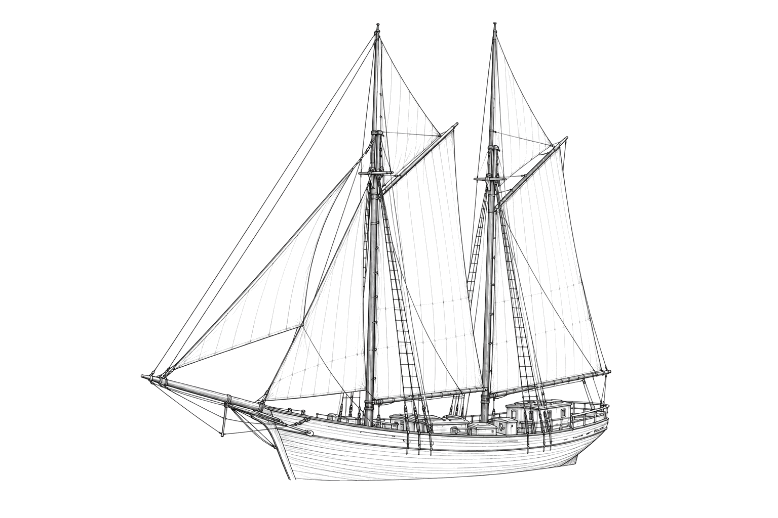 Engraved line drawing of the Banshee