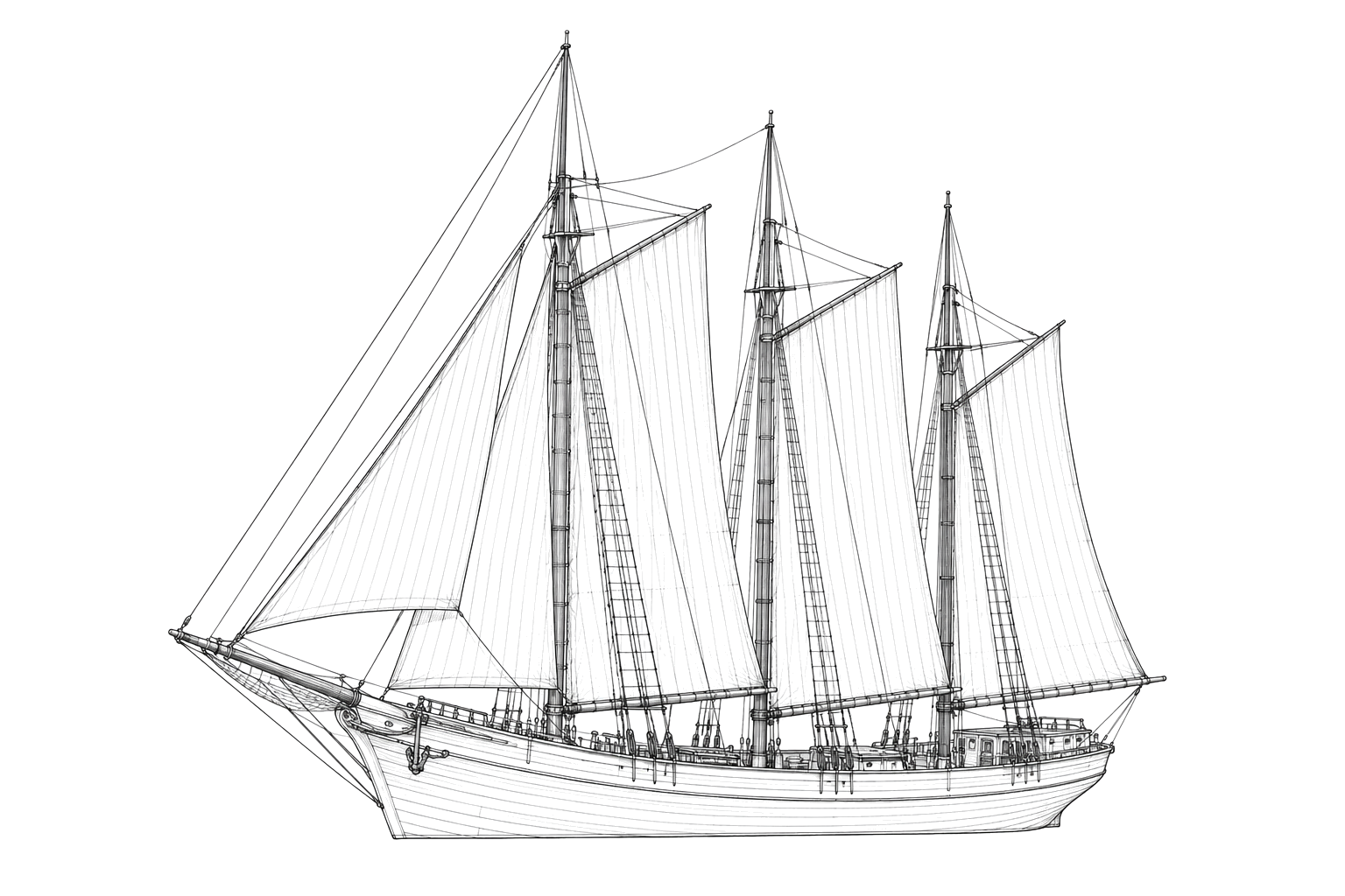 Engraved line drawing of the French Van Gilder
