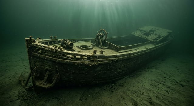 Artistic impression of the Sloop Island Canal Boat (Wreck Z)