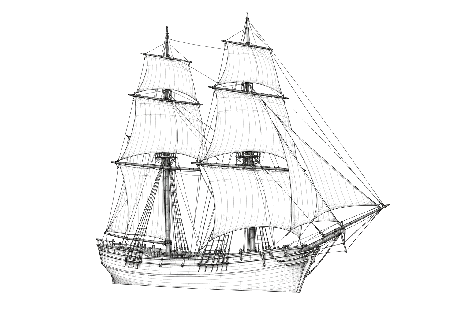 Engraved line drawing of the Miracle
