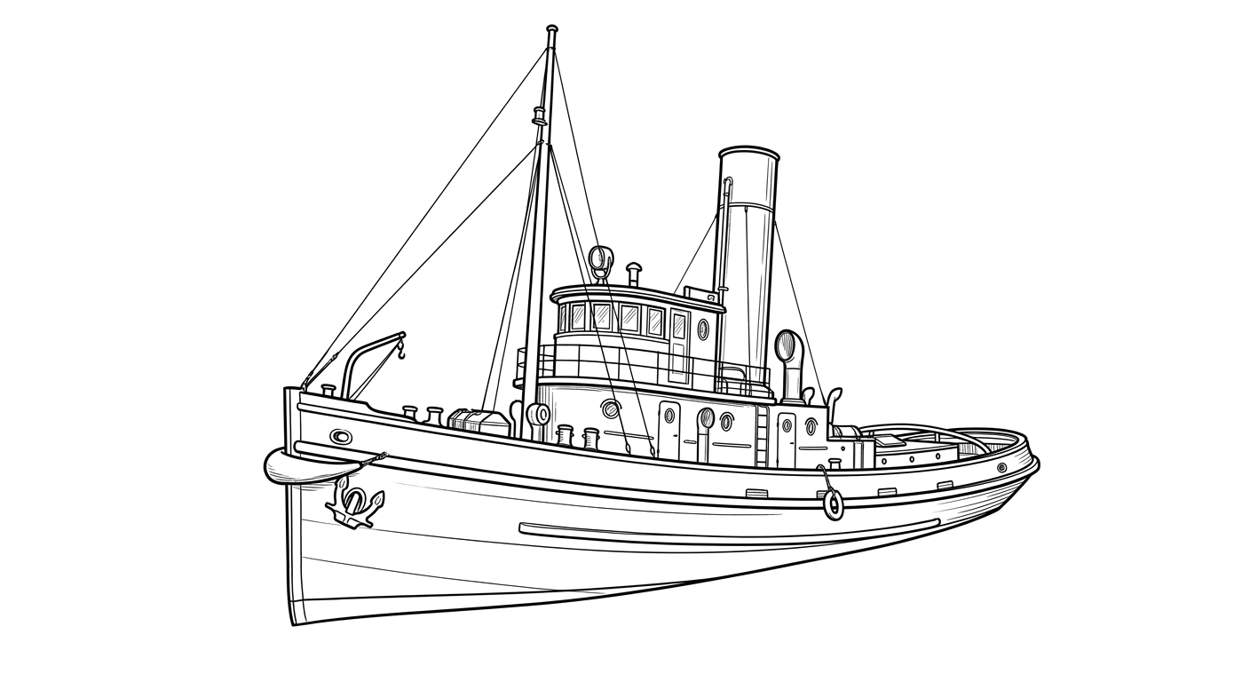 Engraved line drawing of the Titan