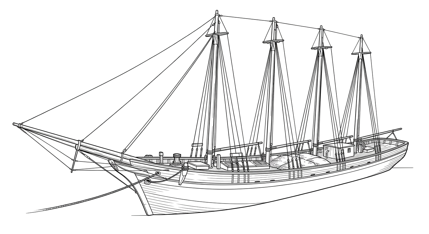 Engraved line drawing of the Northwest