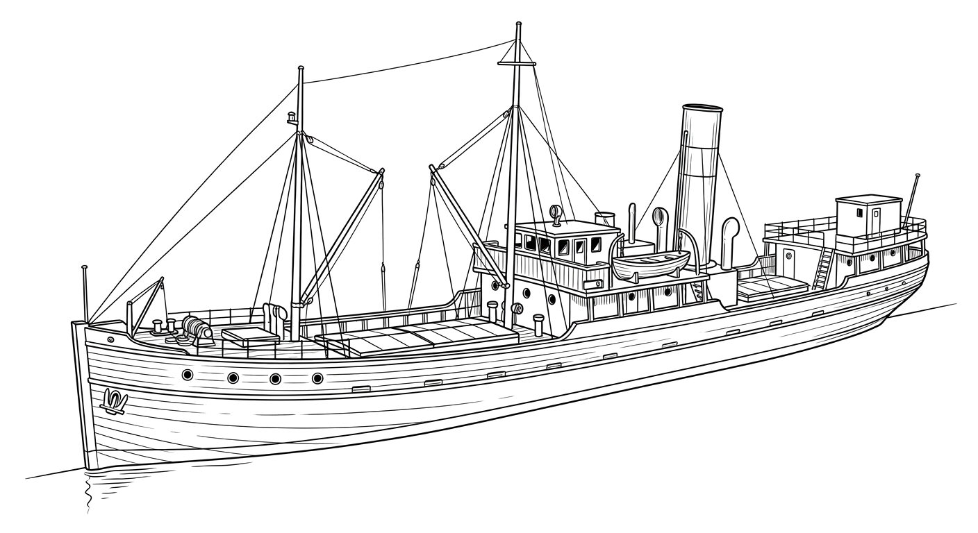 Engraved line drawing of the Babinda