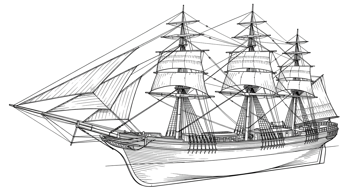 Engraved line drawing of the War Hawk